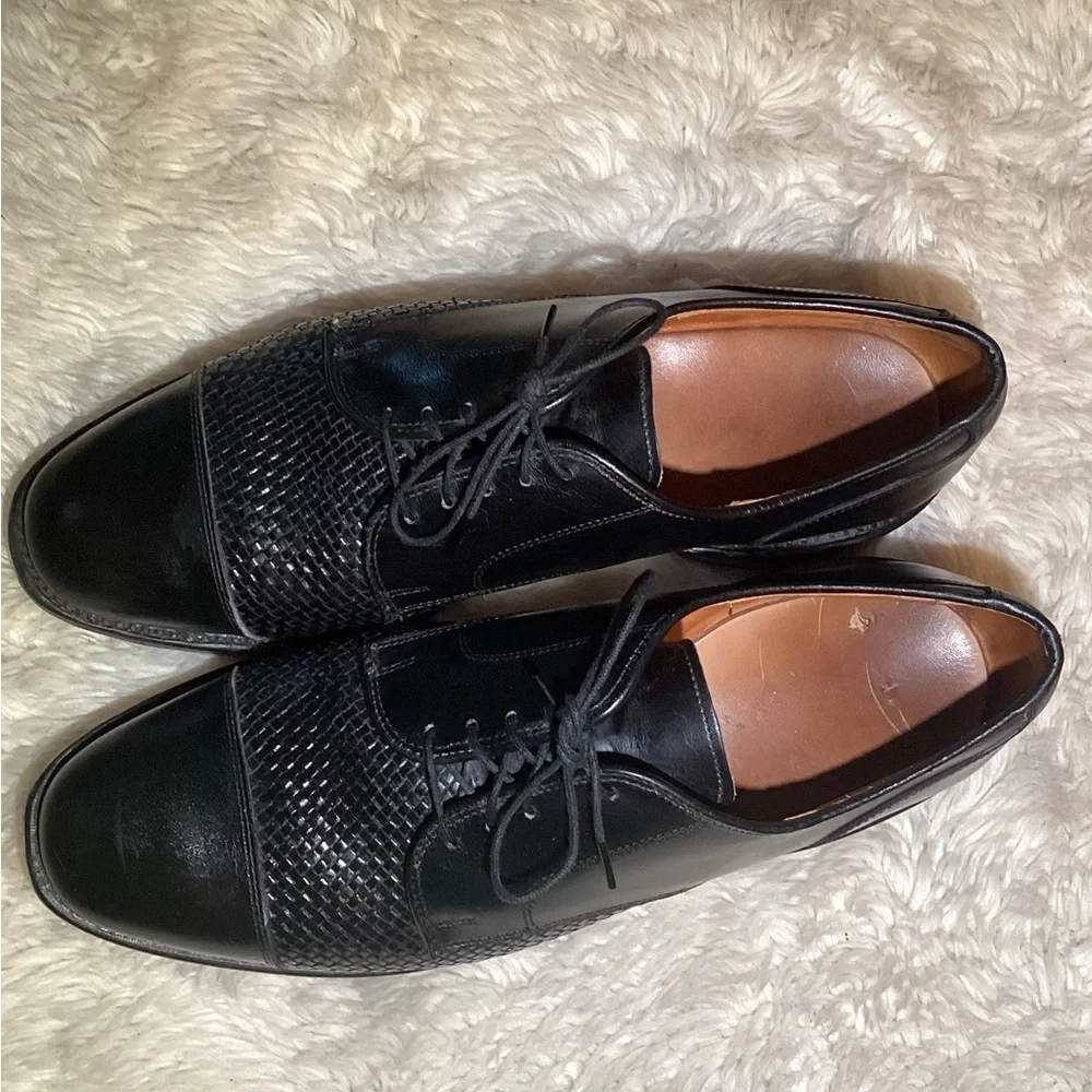 Allen Edmonds Lauderdale Black Cap-Toe Oxford Lace-Up Dress Shoes Size 8.5